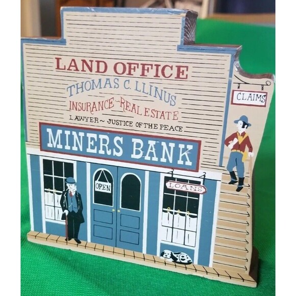 The Cat’s Meow Vintage Wild West Series Miner's Bank Wooden Decor - Picture 4 of 6